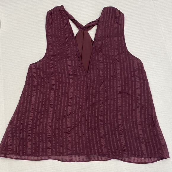 Frame Denim Tops Frame Draped Textured Silk Halter Top In Cabernet size M (b20) - Picture 7 of 8